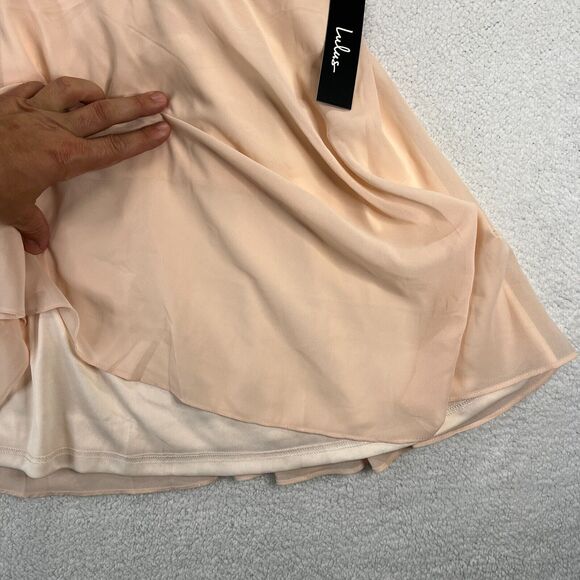 Lulus Womens Mini Cocktail Elegant Dress Medium M Light Pale Pink Peach Mini - Picture 5 of 14